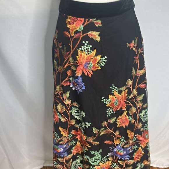 Soft Surroundings Fully embroidered  A line Maxi skirt - Picture 6 of 7